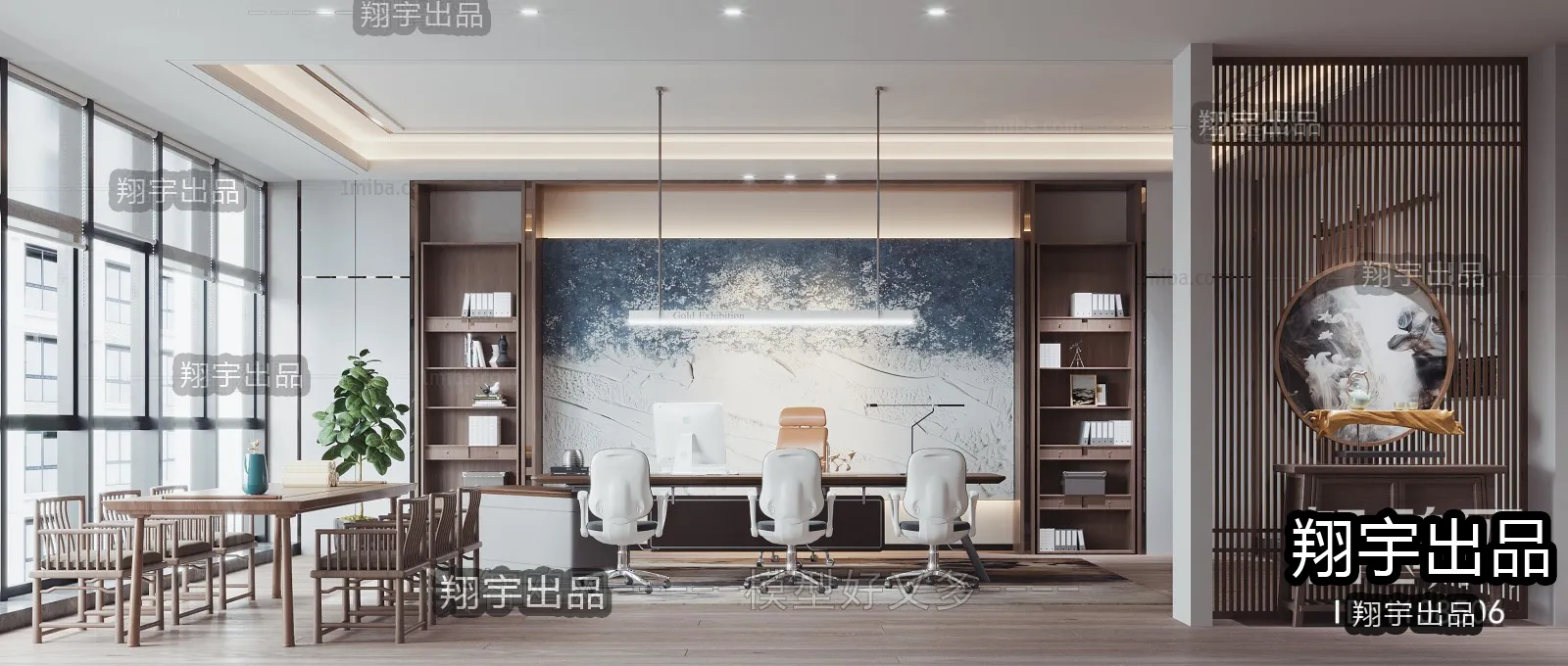 3D OFFICE INTERIOR (VRAY) – MANAGER ROOM 3D SCENES – 087