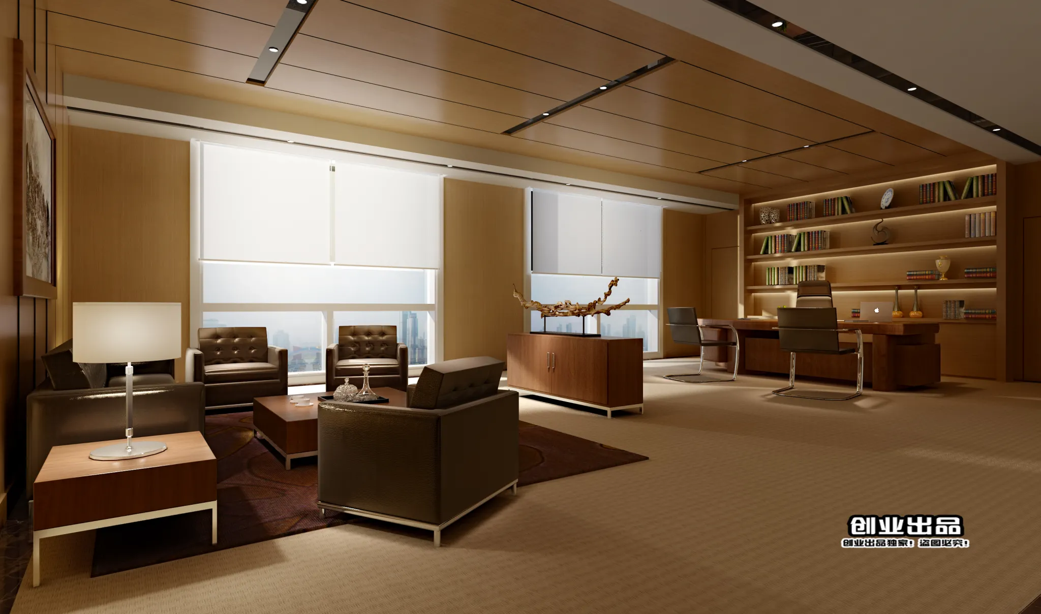 3D OFFICE INTERIOR (VRAY) – MANAGER ROOM 3D SCENES – 101