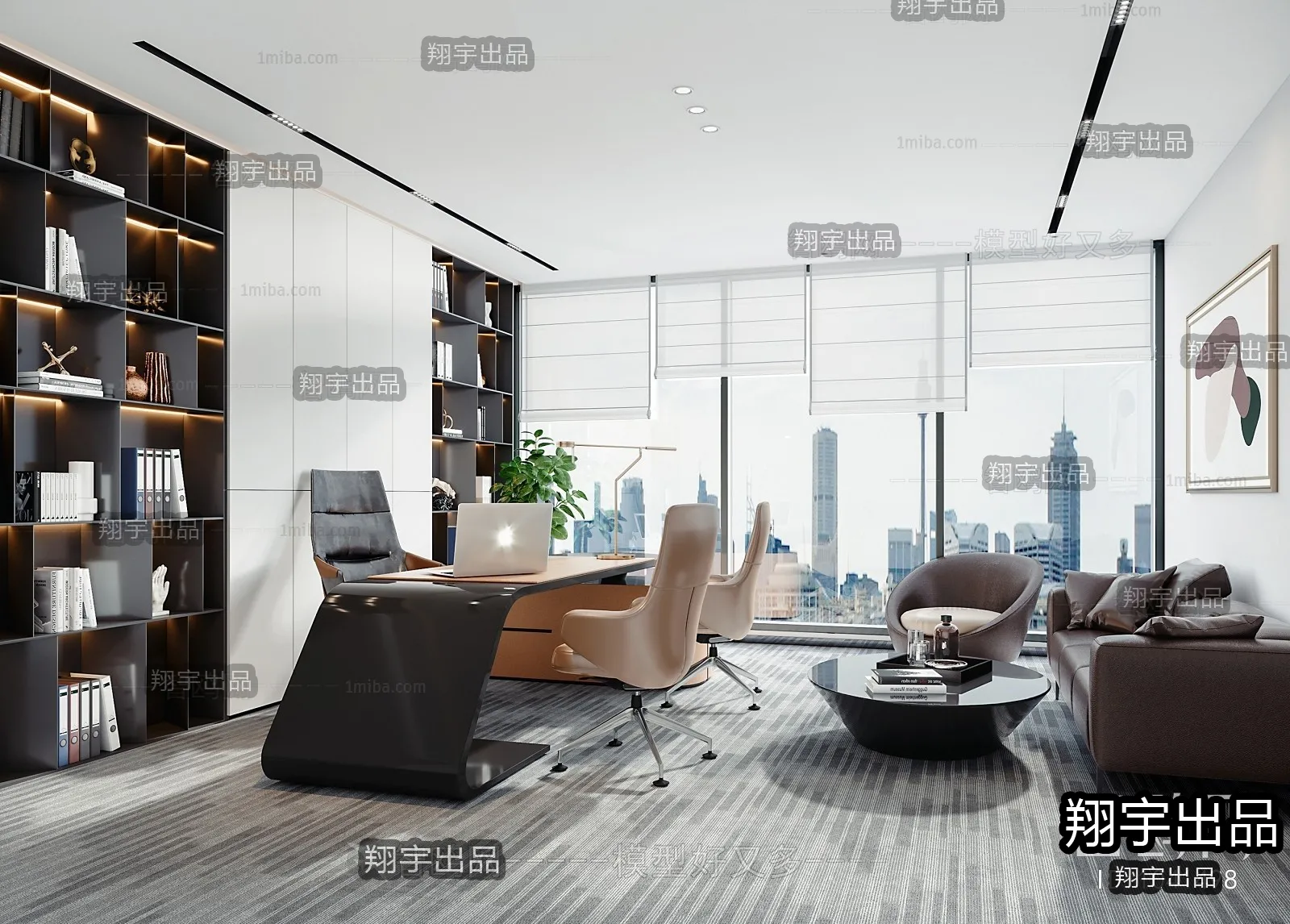 3D OFFICE INTERIOR (VRAY) – MANAGER ROOM 3D SCENES – 102
