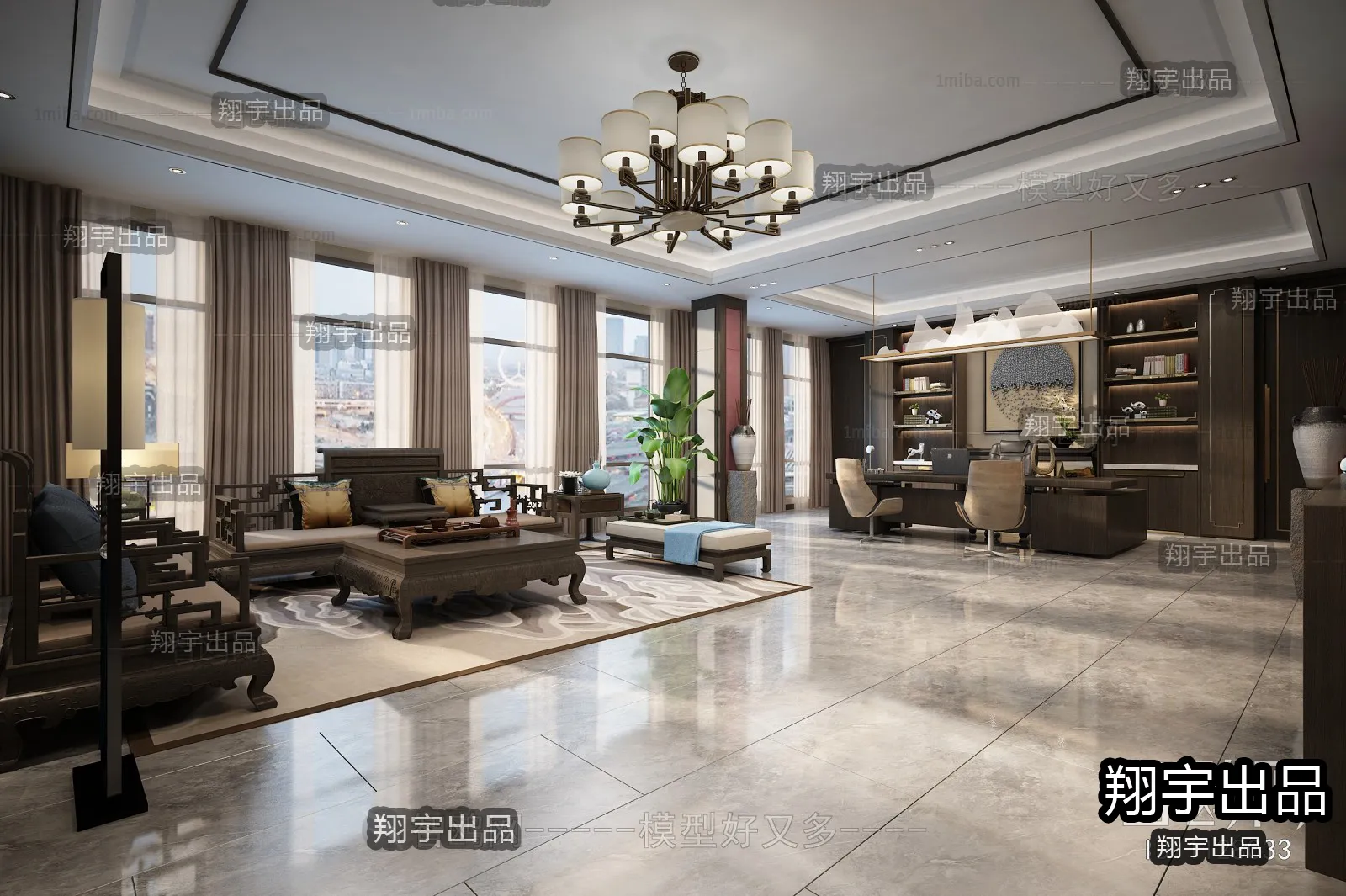 3D OFFICE INTERIOR (VRAY) – MANAGER ROOM 3D SCENES – 104