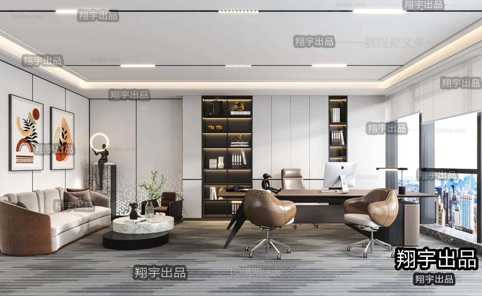 3D OFFICE INTERIOR (VRAY) – MANAGER ROOM 3D SCENES – 105