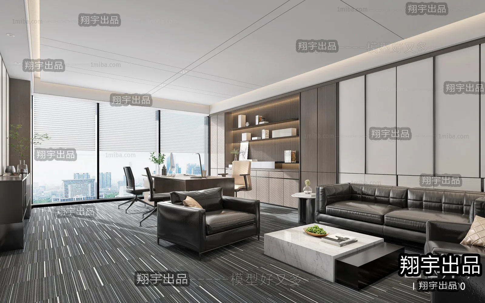 3D OFFICE INTERIOR (VRAY) – MANAGER ROOM 3D SCENES – 107