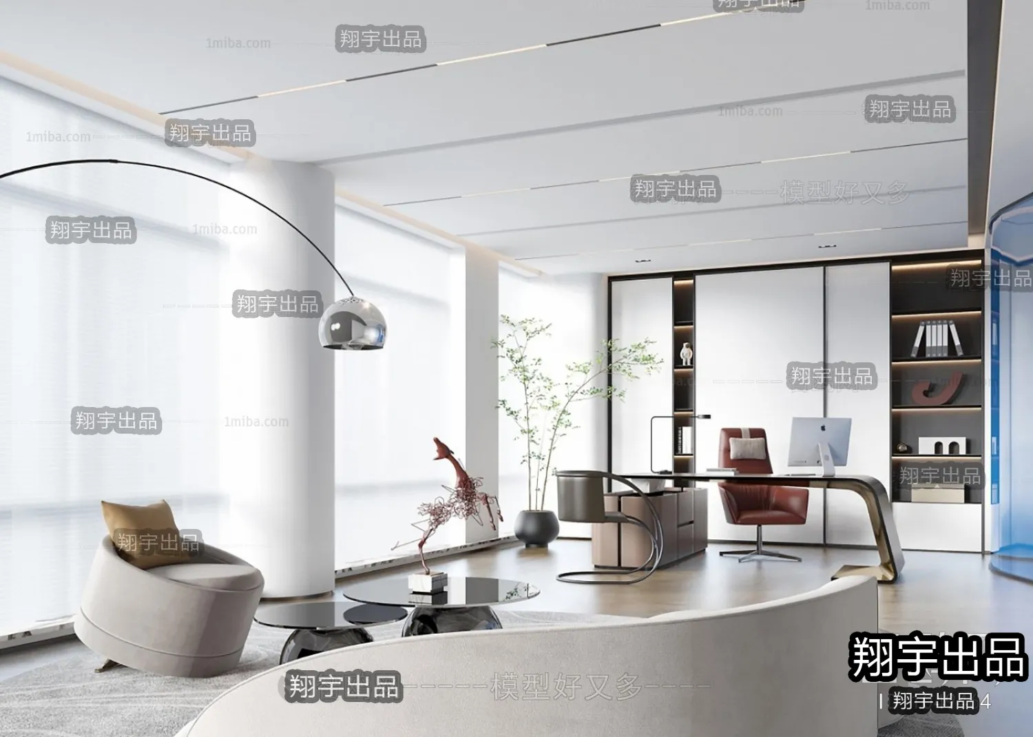 3D OFFICE INTERIOR (VRAY) – MANAGER ROOM 3D SCENES – 109