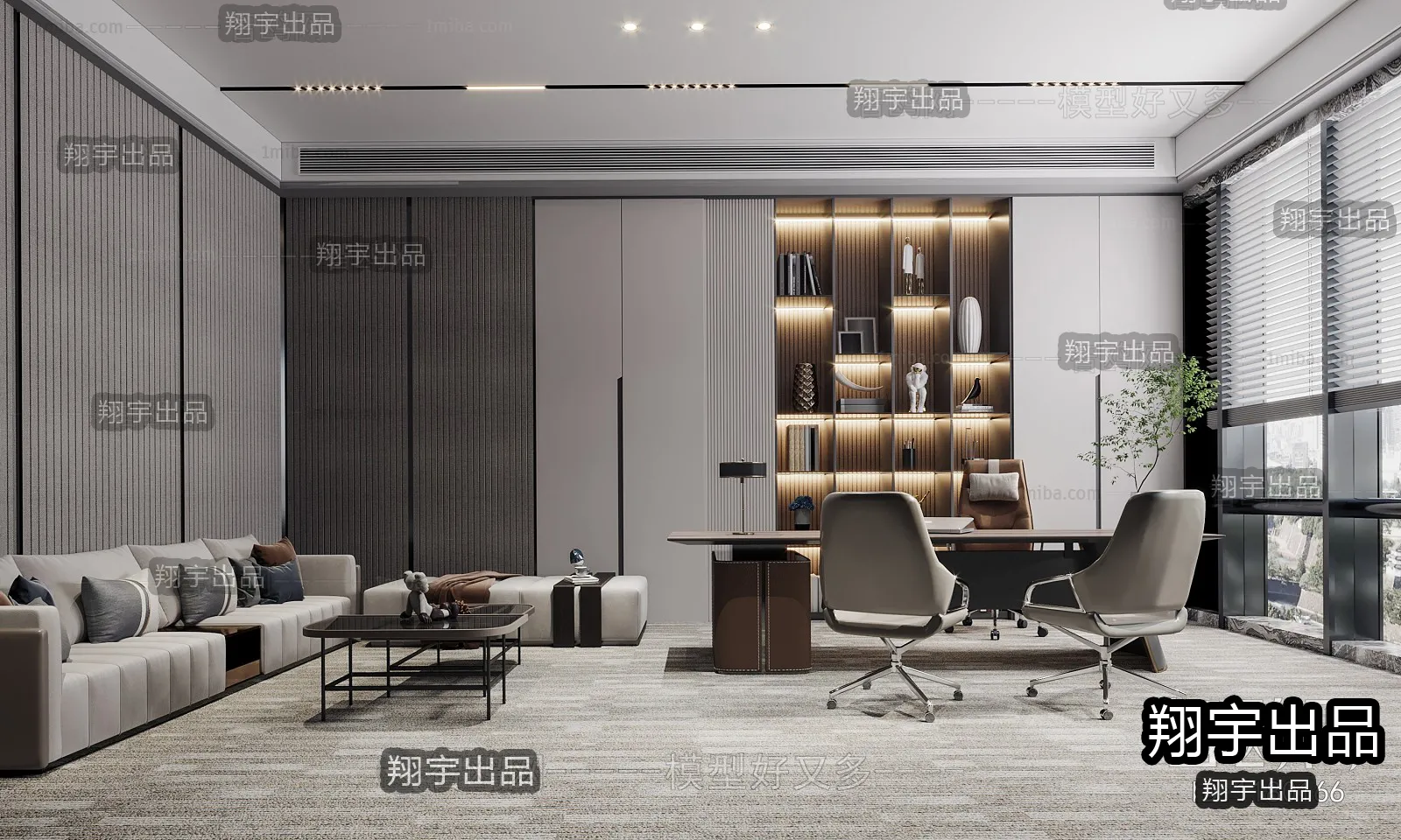 3D OFFICE INTERIOR (VRAY) – MANAGER ROOM 3D SCENES – 111