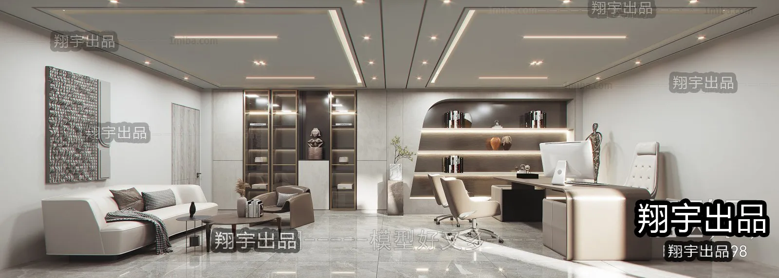 3D OFFICE INTERIOR (VRAY) – MANAGER ROOM 3D SCENES – 113