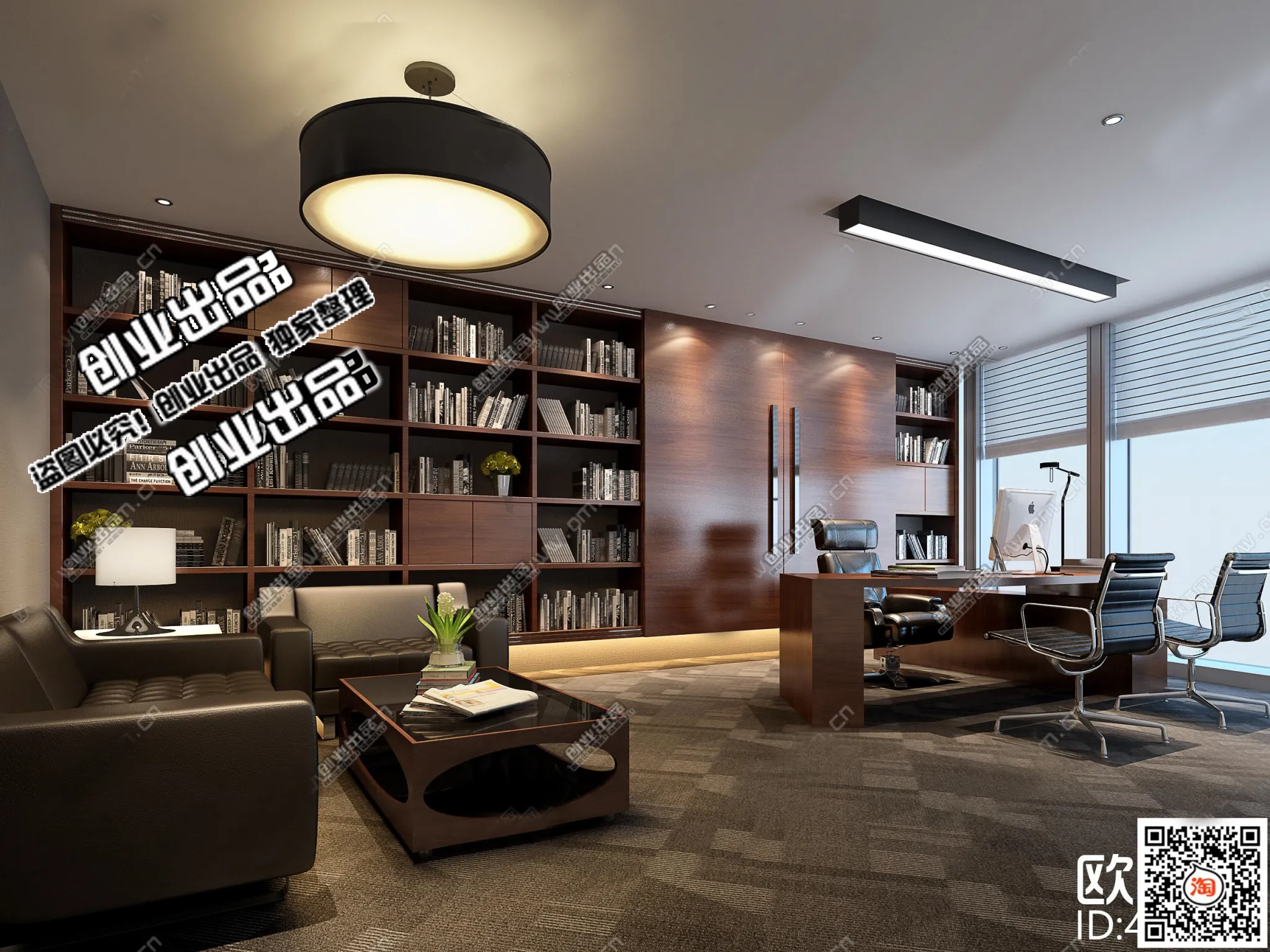 3D OFFICE INTERIOR (VRAY) – MANAGER ROOM 3D SCENES – 134