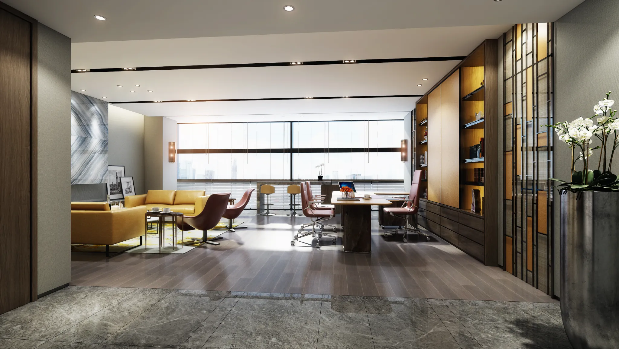 3D OFFICE INTERIOR (VRAY) – MANAGER ROOM 3D SCENES – 141