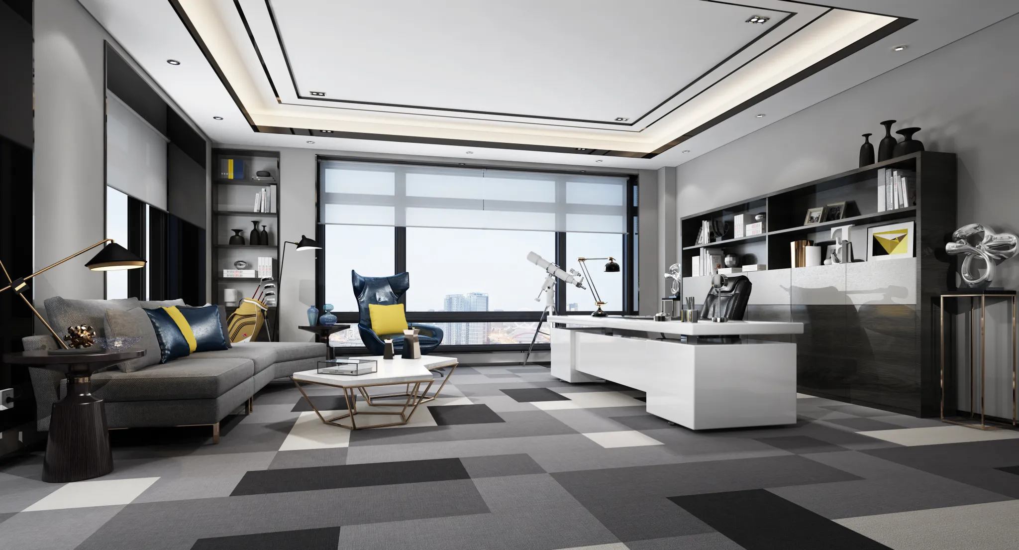3D OFFICE INTERIOR (VRAY) – MANAGER ROOM 3D SCENES – 145