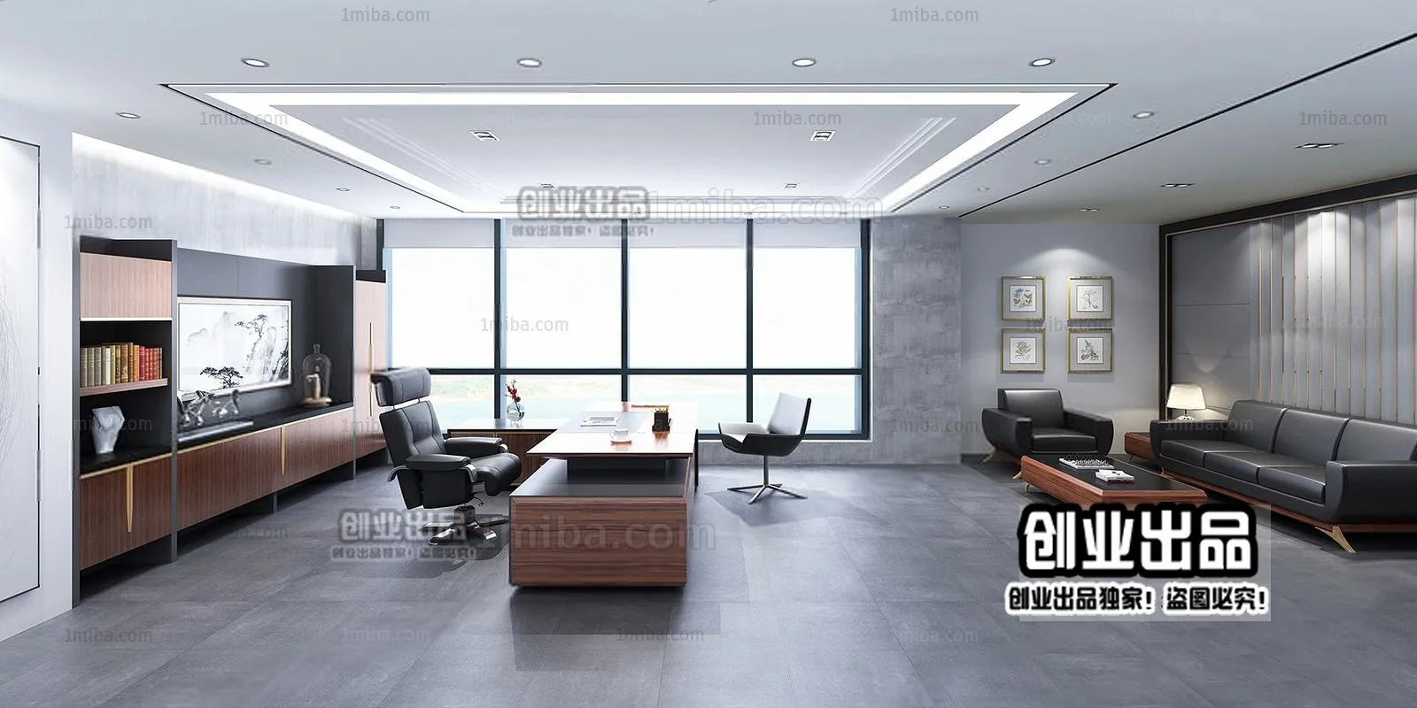 3D OFFICE INTERIOR (VRAY) – MANAGER ROOM 3D SCENES – 175