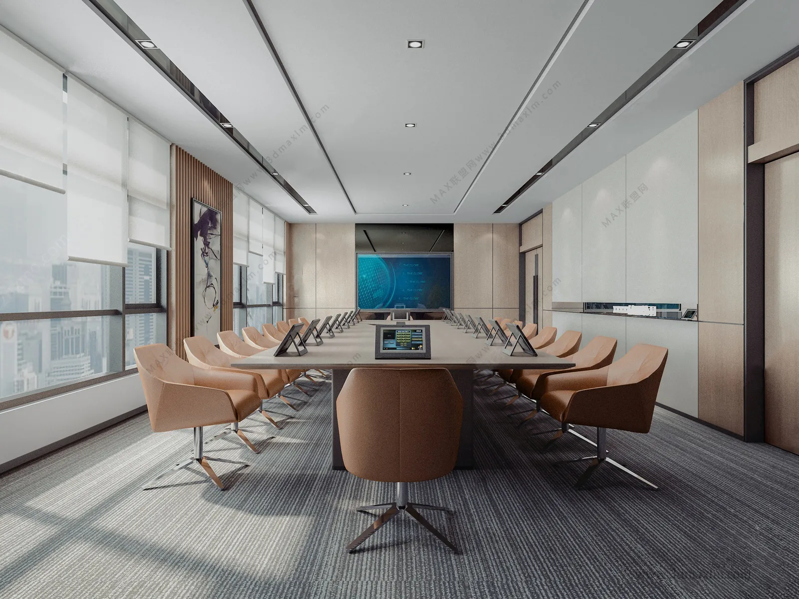 3D OFFICE INTERIOR (VRAY) – MEETING ROOM 3D SCENES – 007
