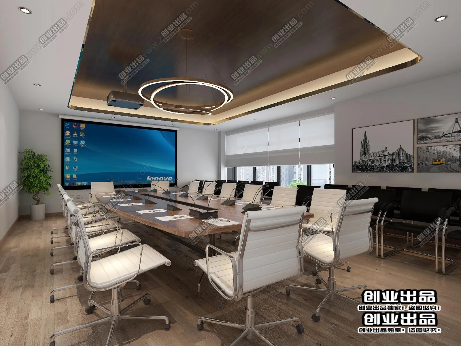 3D OFFICE INTERIOR (VRAY) – MEETING ROOM 3D SCENES – 012