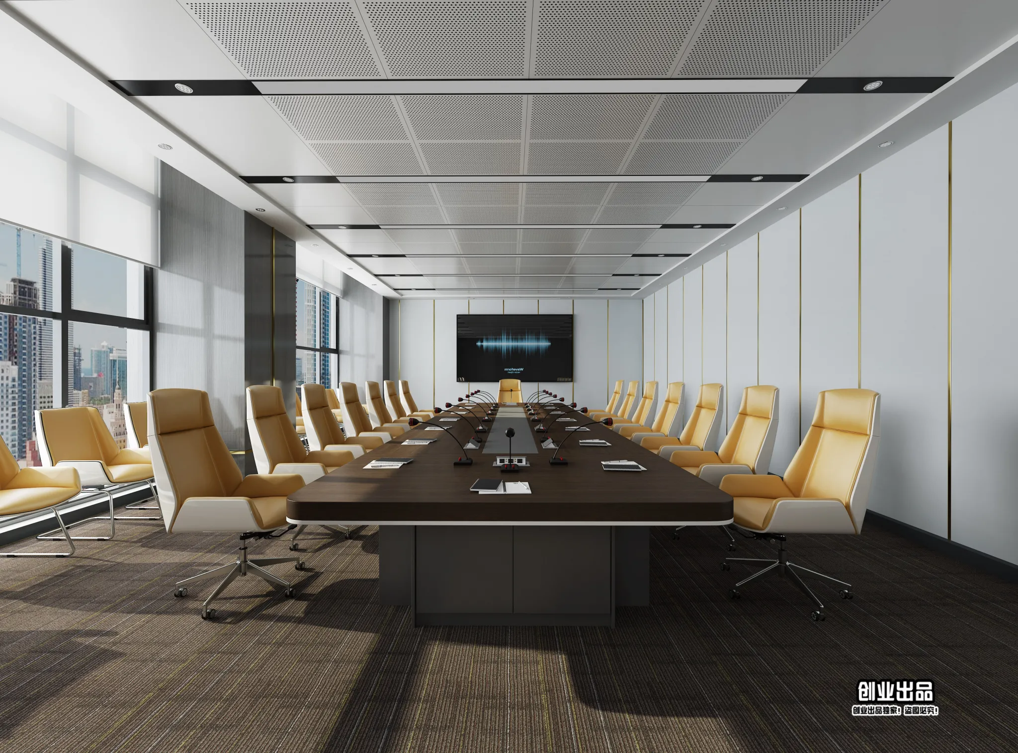 3D OFFICE INTERIOR (VRAY) – MEETING ROOM 3D SCENES – 039