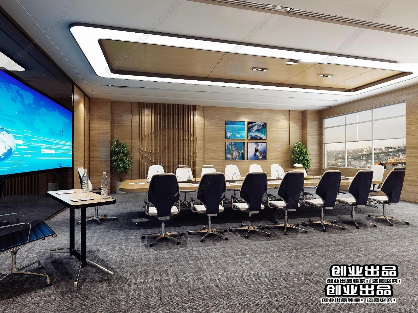 3D OFFICE INTERIOR (VRAY) – MEETING ROOM 3D SCENES – 093