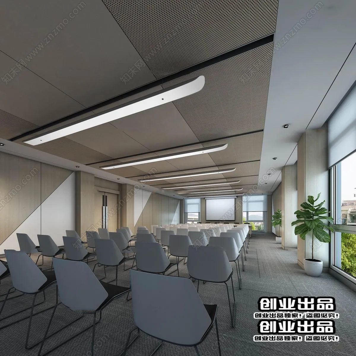 3D OFFICE INTERIOR (VRAY) – MEETING ROOM 3D SCENES – 095