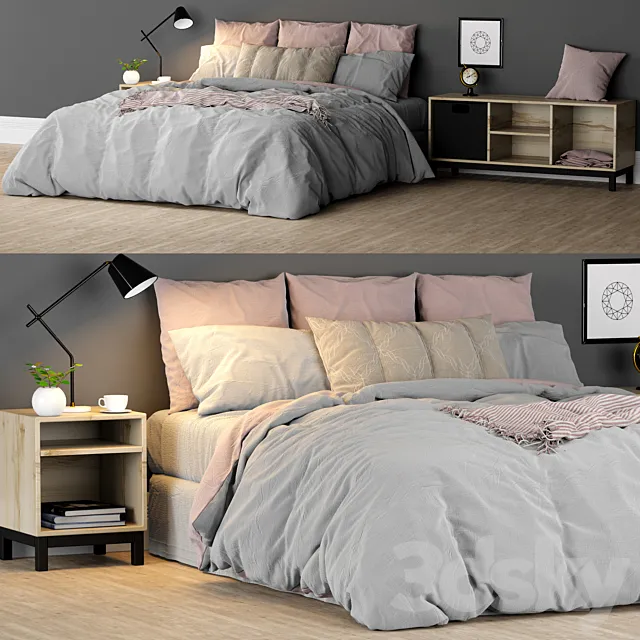 Bed 01 3DS Max - thumbnail 3