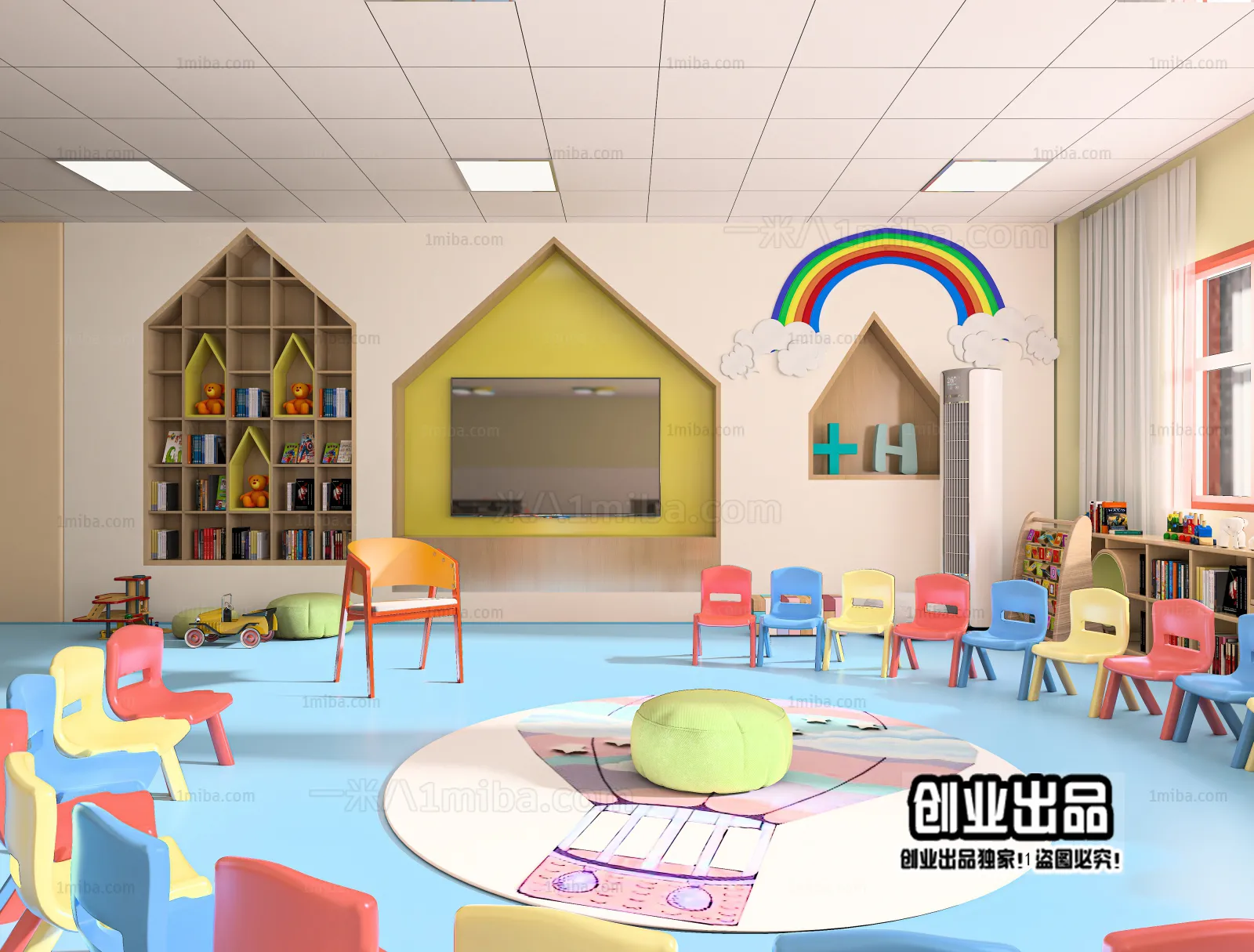 3D SCHOOL INTERIOR (VRAY) – KINDERGARTEN 3D SCENES – 009
