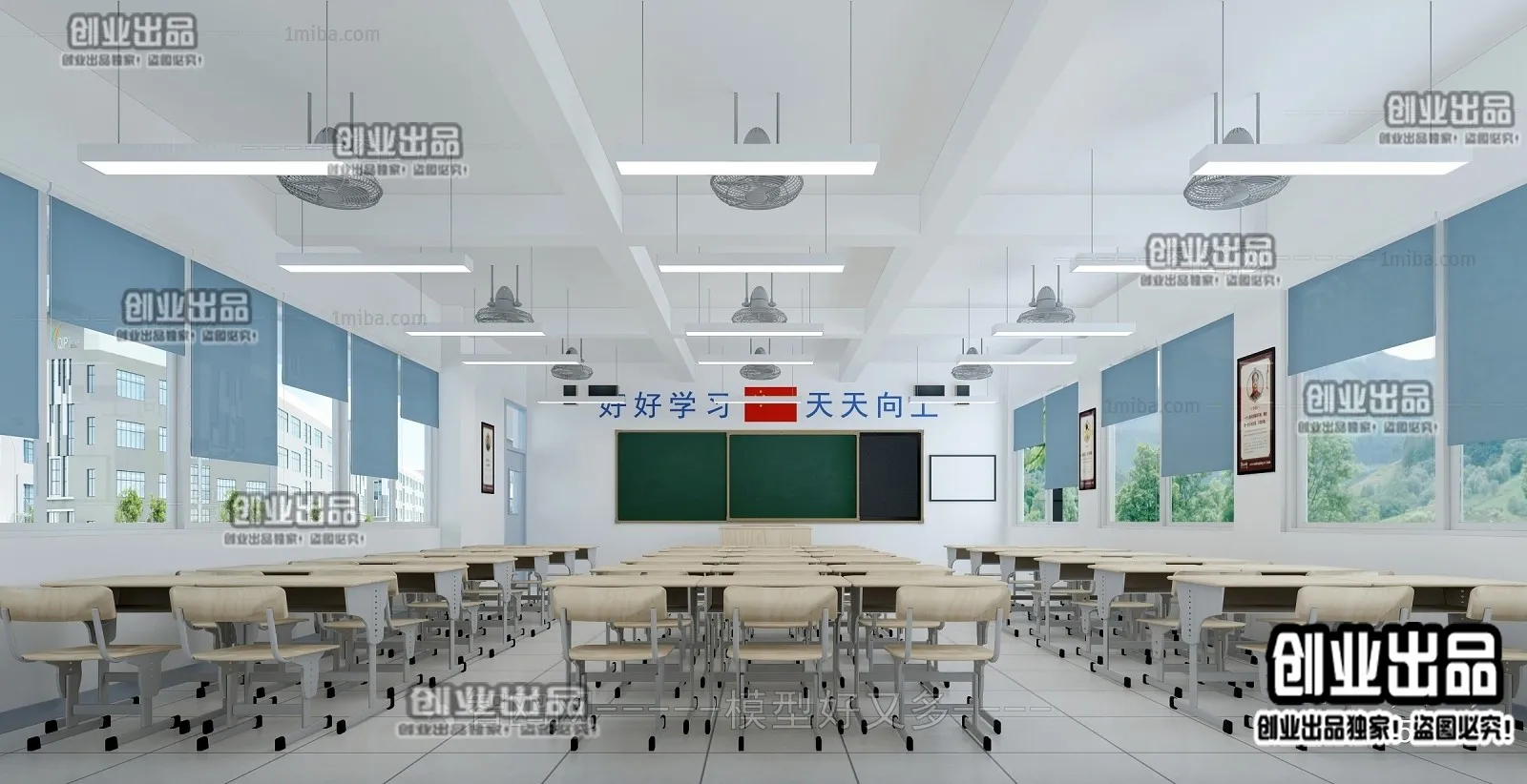 3D SCHOOL INTERIOR (VRAY) – CLASSROOM 3D SCENES – 014