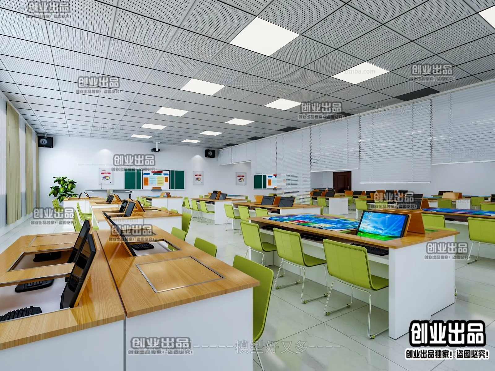 3D SCHOOL INTERIOR (VRAY) – CLASSROOM 3D SCENES – 027