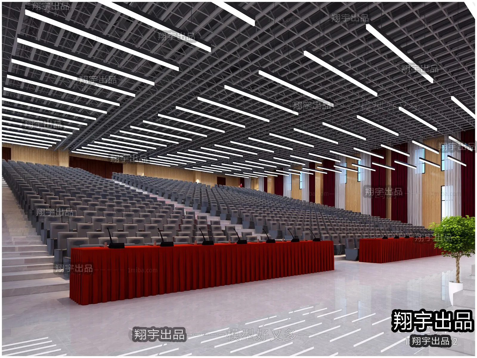 3D SCHOOL INTERIOR (VRAY) – LECTURE HALL 3D SCENES – 002