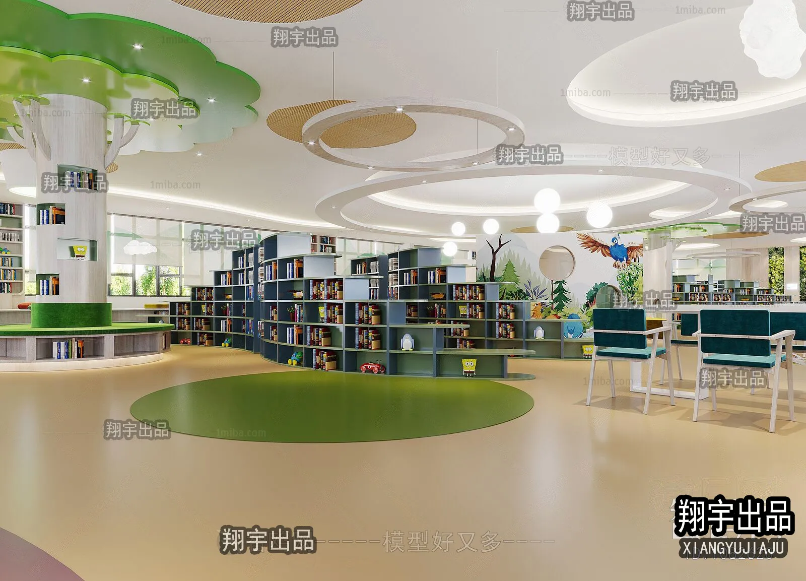 3D SCHOOL INTERIOR (VRAY) – LIBRARY 3D SCENES – 018