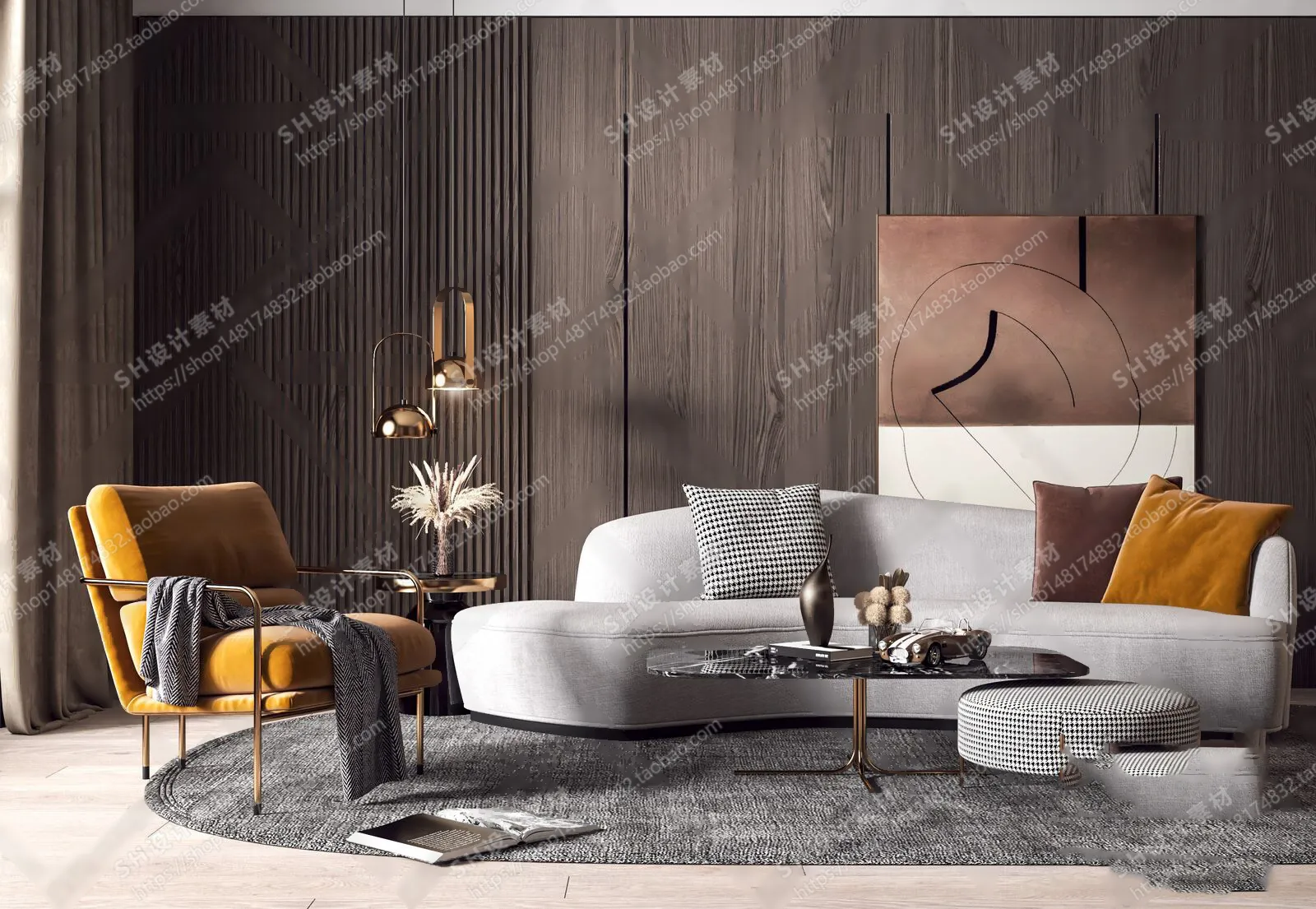 Curved Sofa 3D Models – 0009