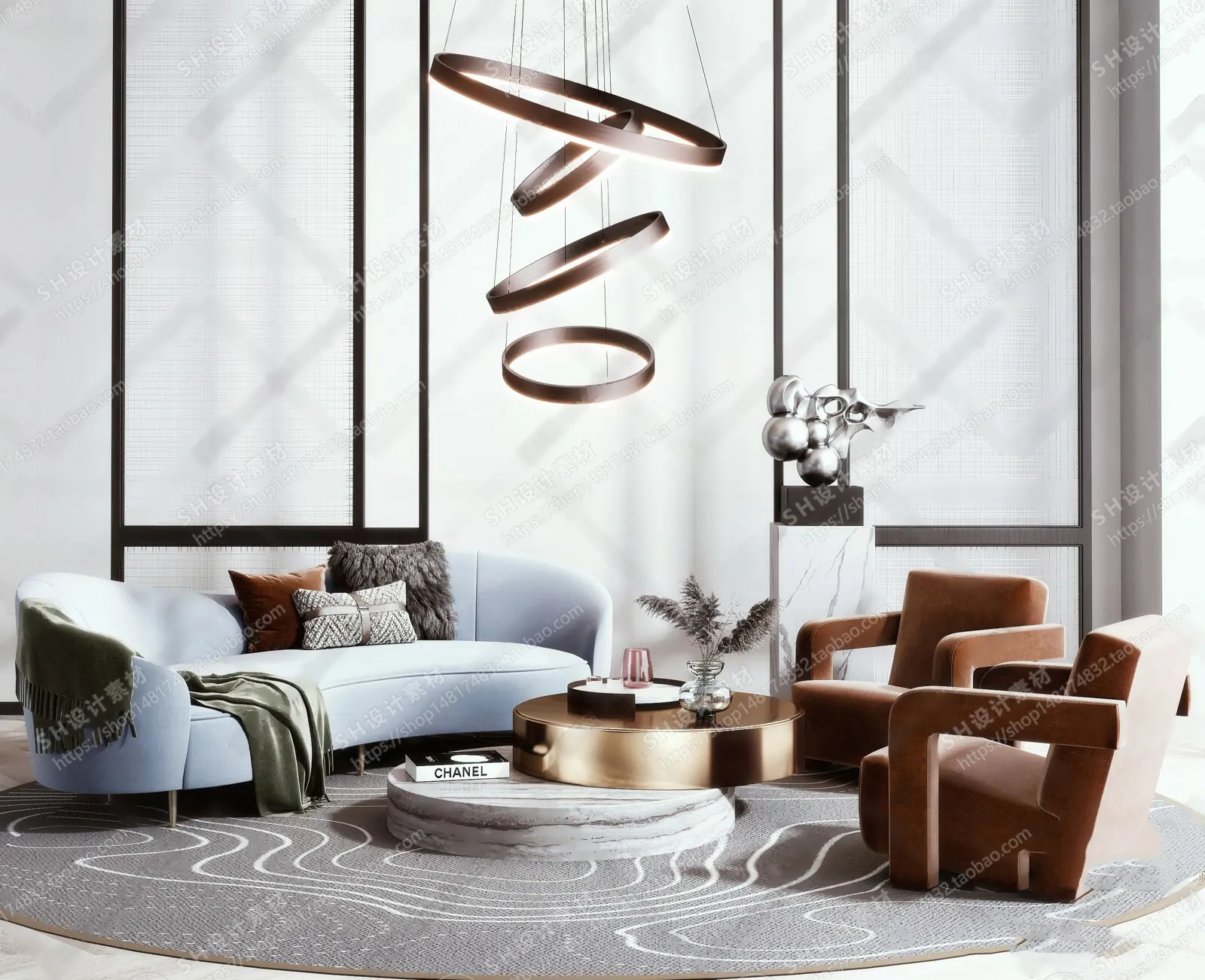 Curved Sofa 3D Models – 0015