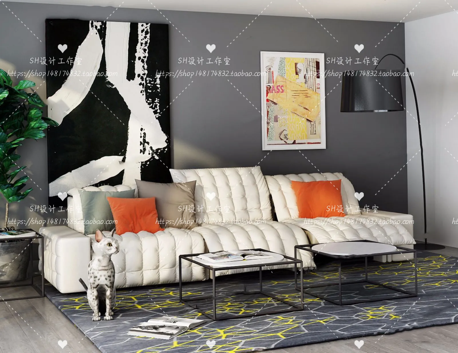 Modern Sofa – 3D Models – 0214