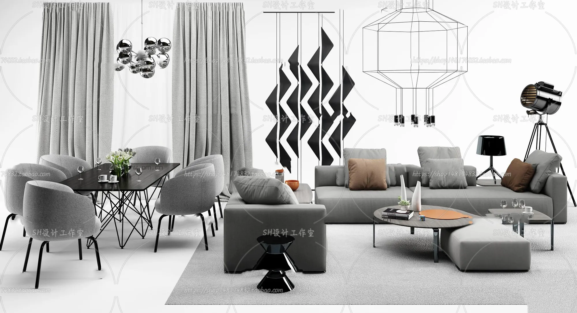Modern Sofa – 3D Models – 0414