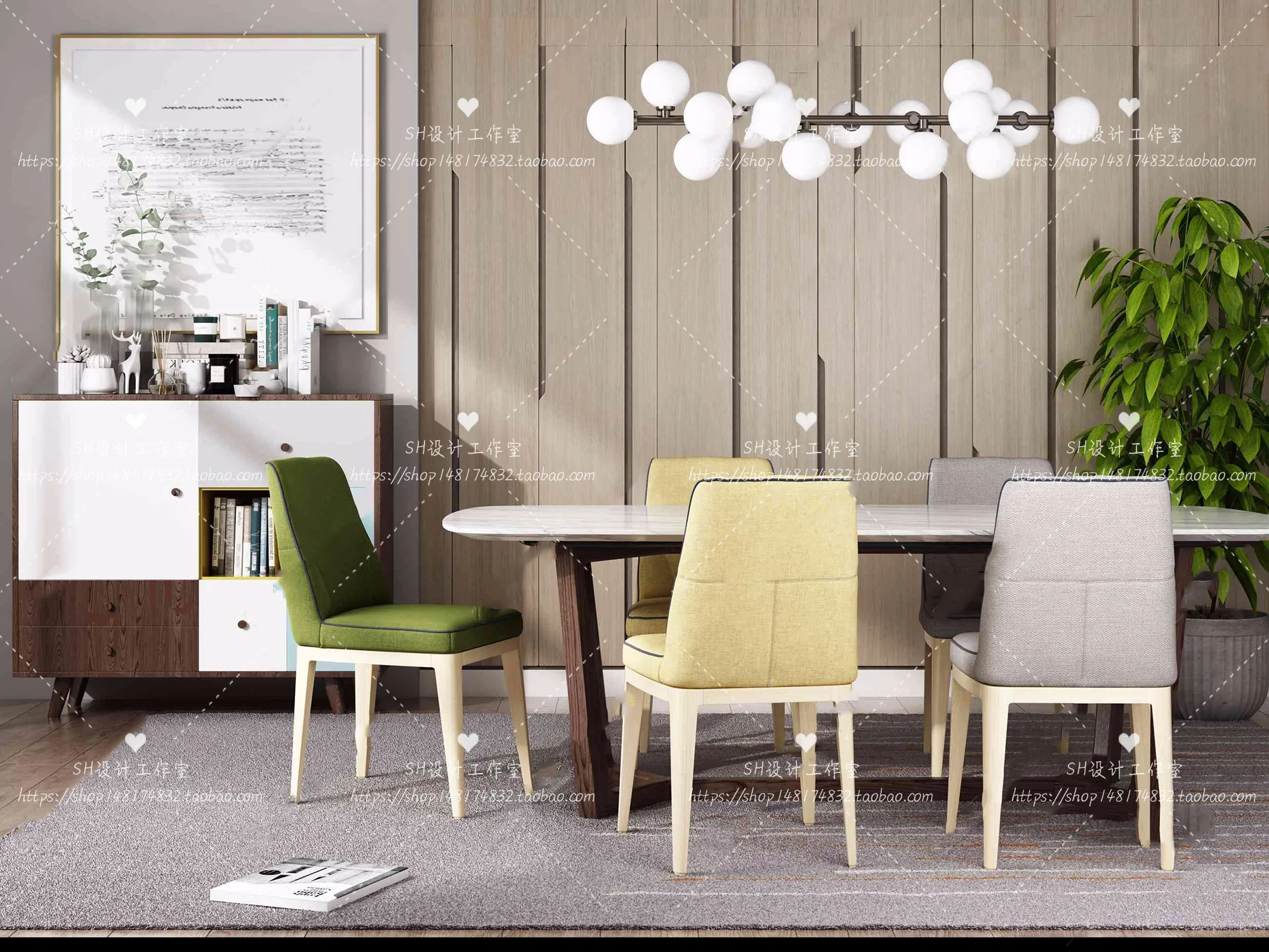 Table And Chairs – 3D Models – 0802