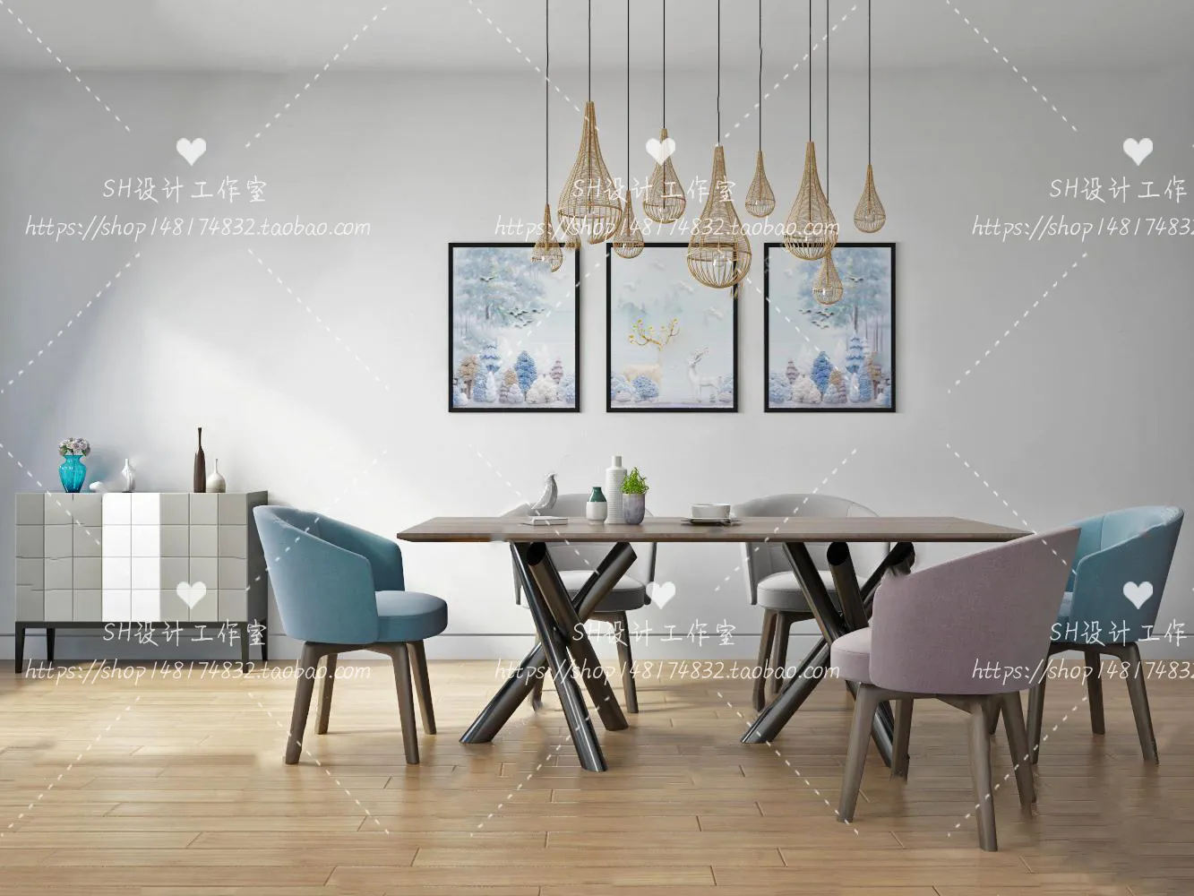 Table And Chairs – 3D Models – 0834