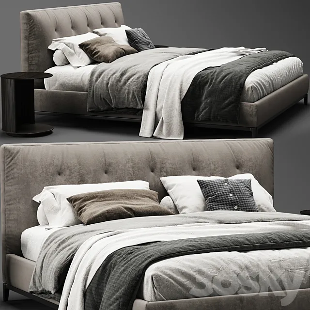 Minotti andersen quilt bed 3DS Max - thumbnail 3