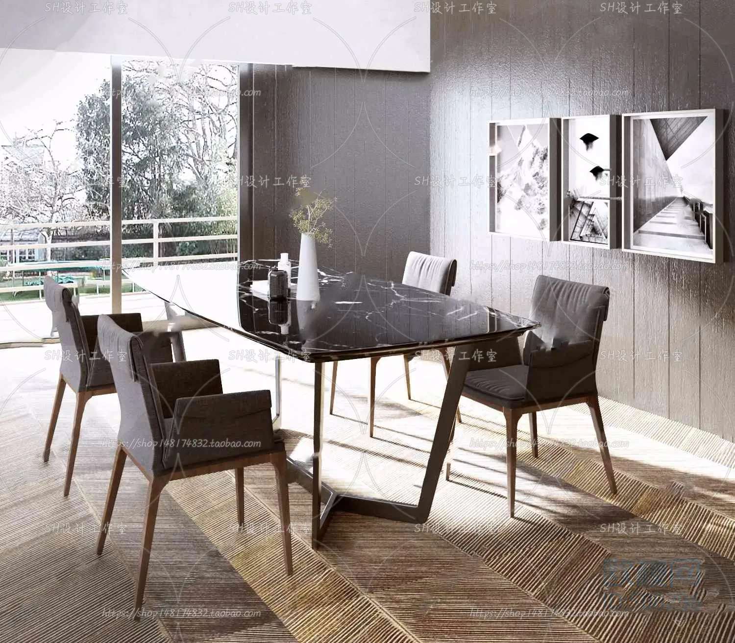 Table And Chairs – 3D Models – 0933