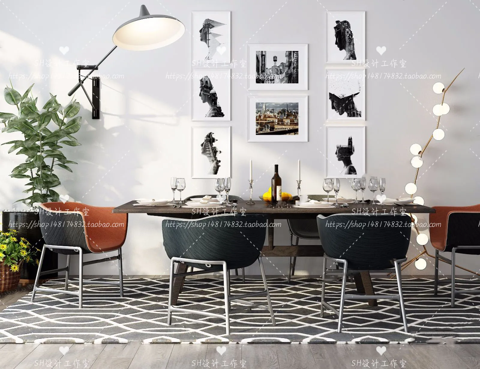 Table And Chairs – 3D Models – 1020