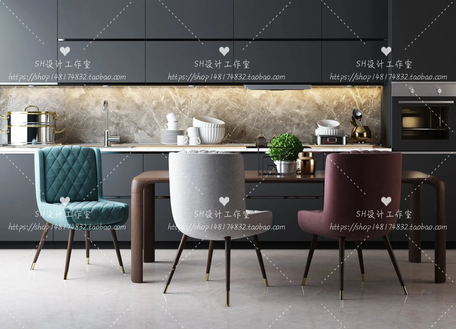 Table And Chairs – 3D Models – 1041