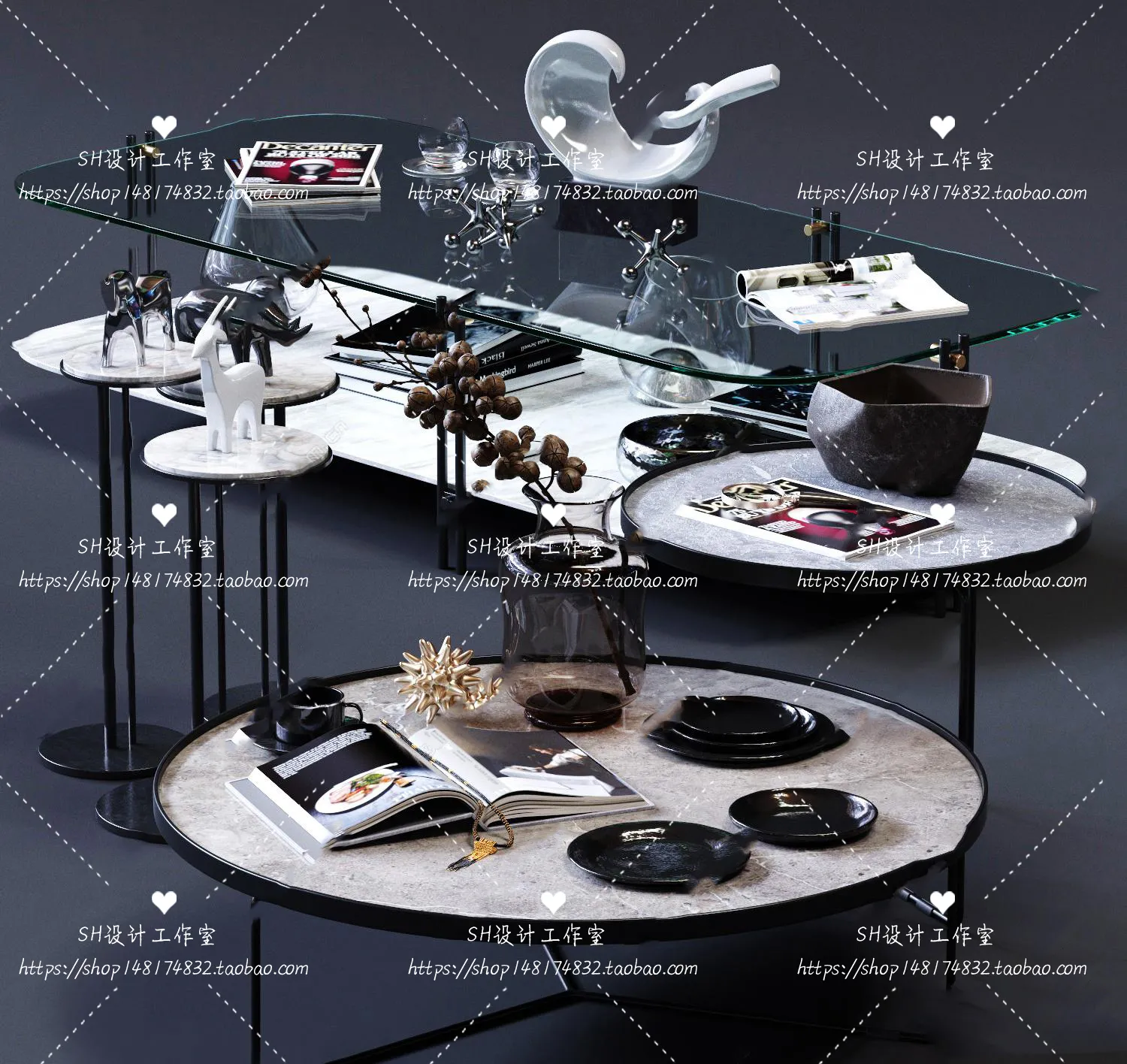 Tea Coffee Table – 3D Models – 1202