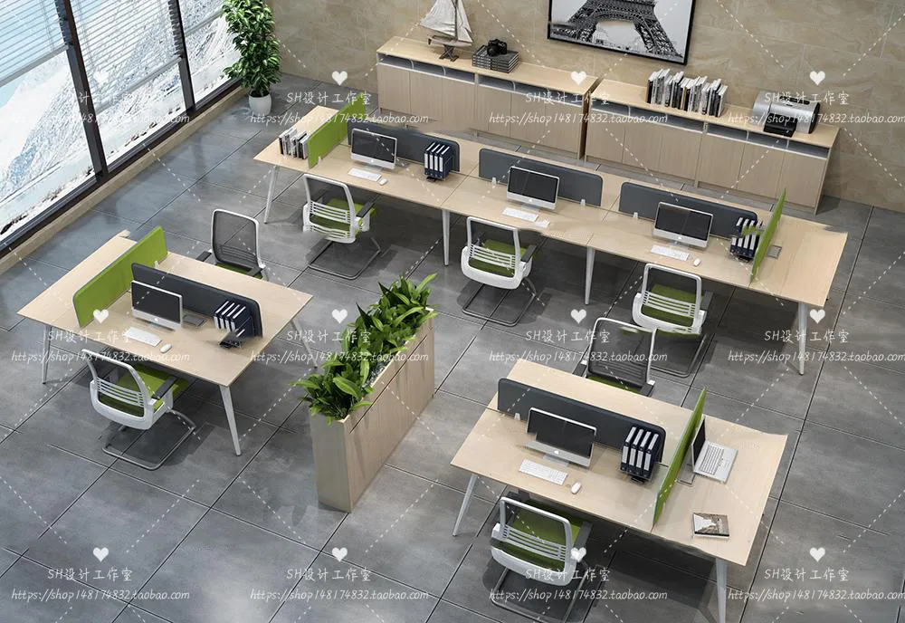 Office Table – Desk – 3D Models – 1395