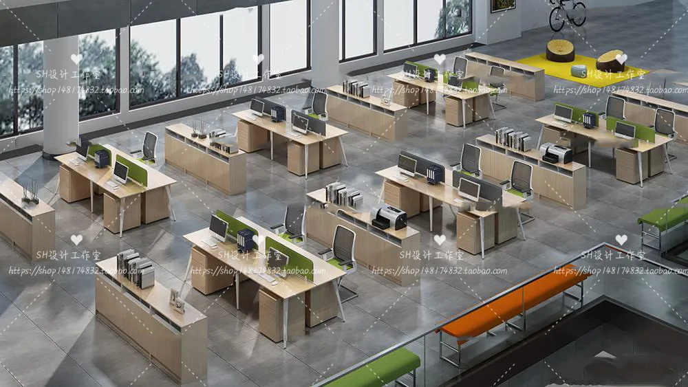 Office Table – Desk – 3D Models – 1396