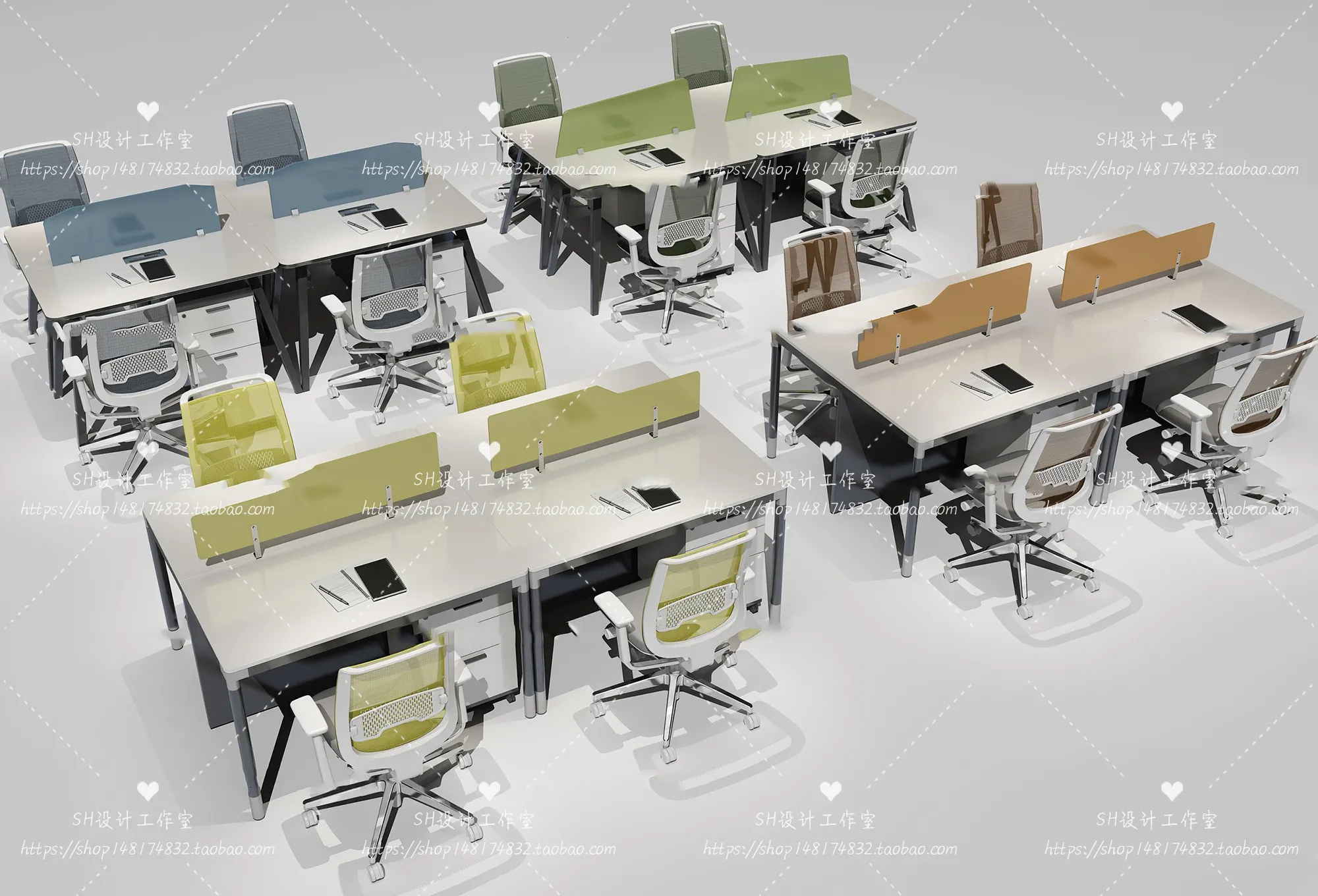 Office Table – Desk – 3D Models – 1397
