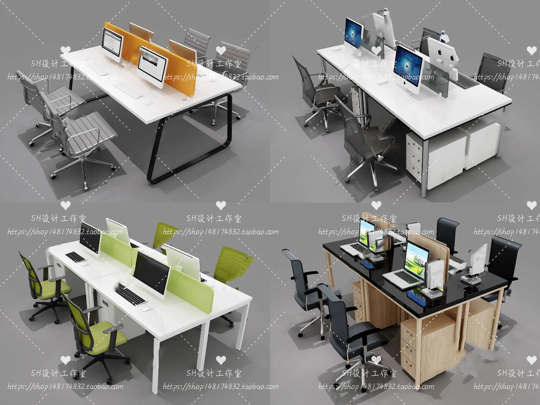 Office Table – Desk – 3D Models – 1398
