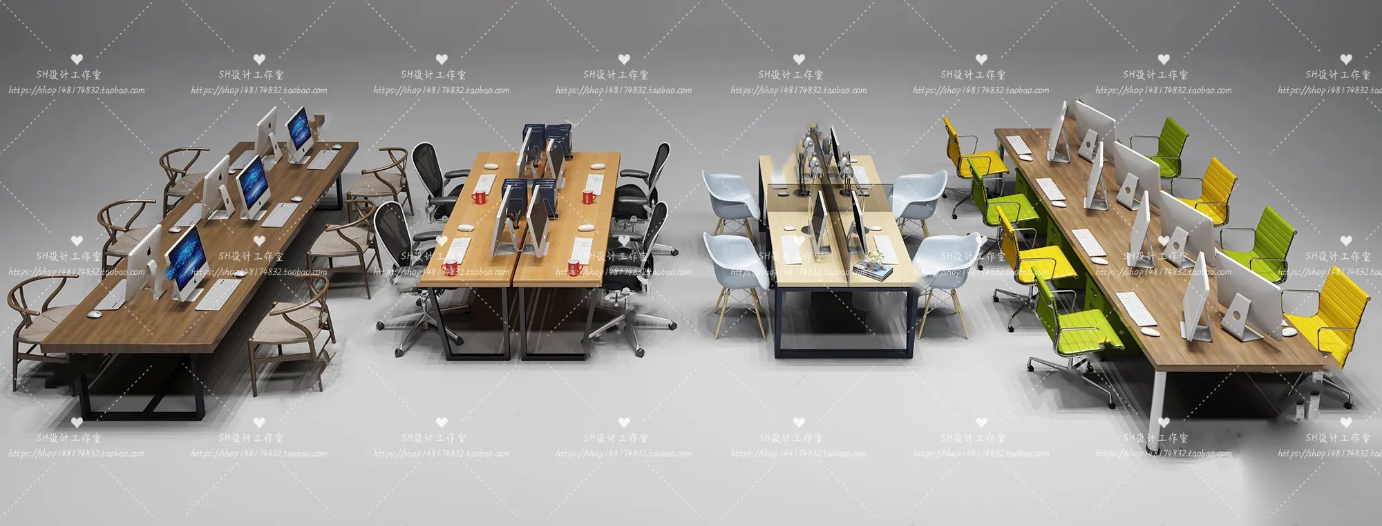 Office Table – Desk – 3D Models – 1400
