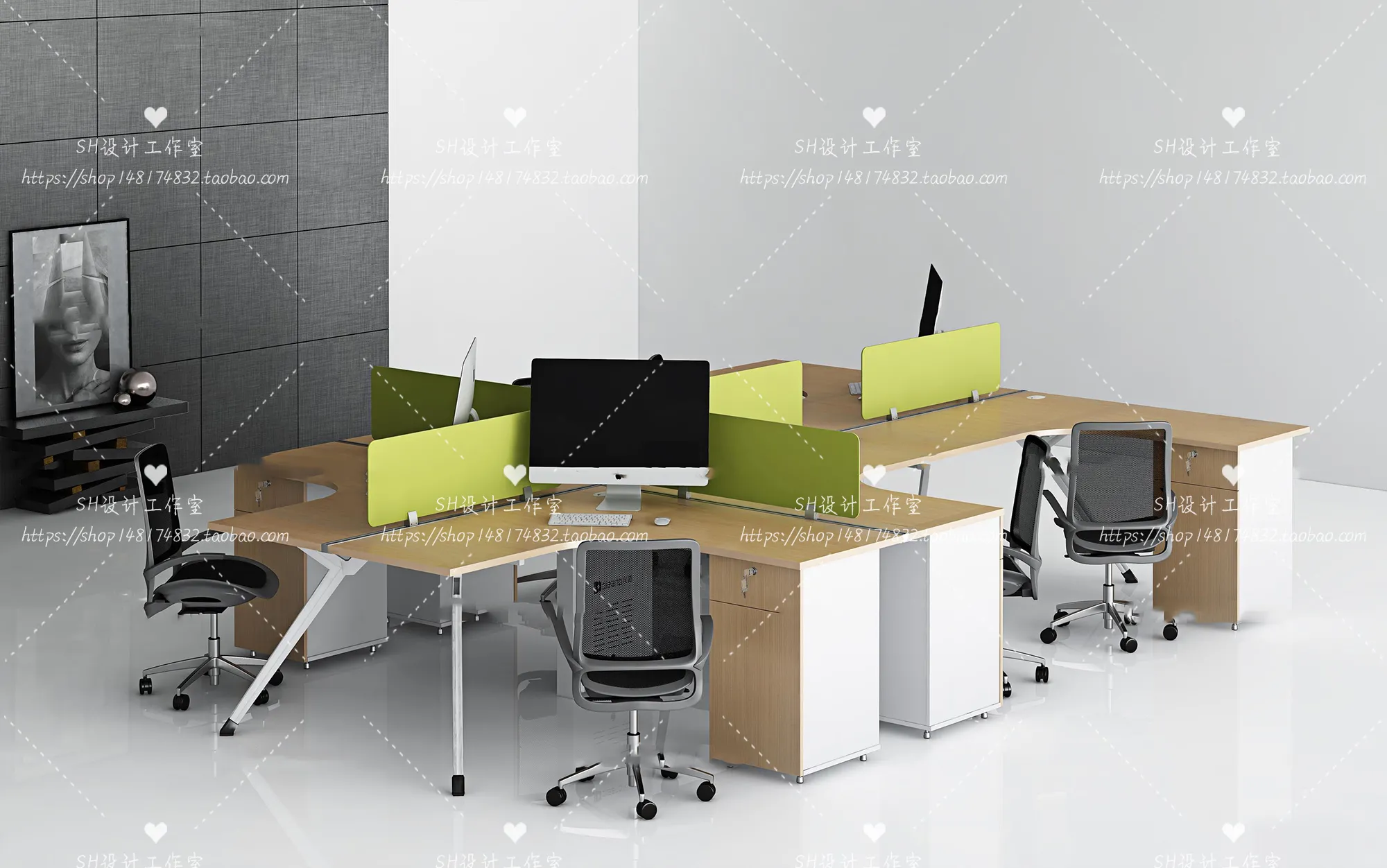 Office Table – Desk – 3D Models – 1401