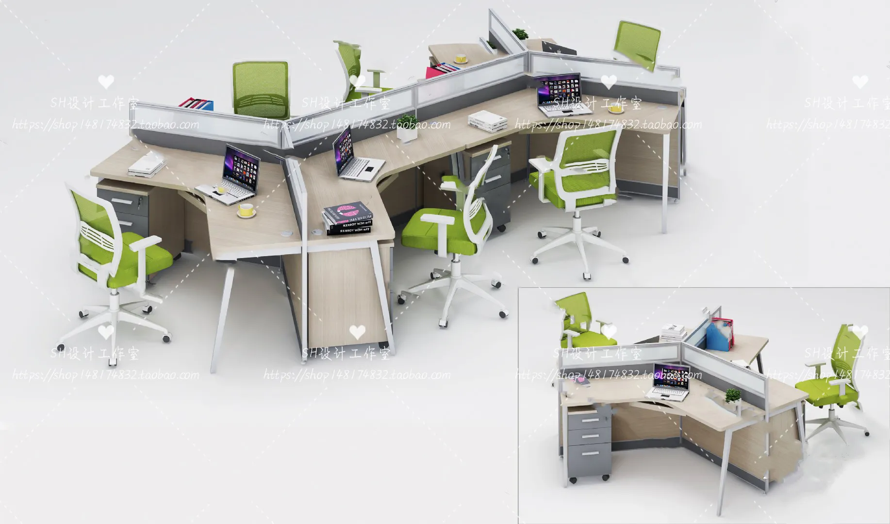 Office Table – Desk – 3D Models – 1403