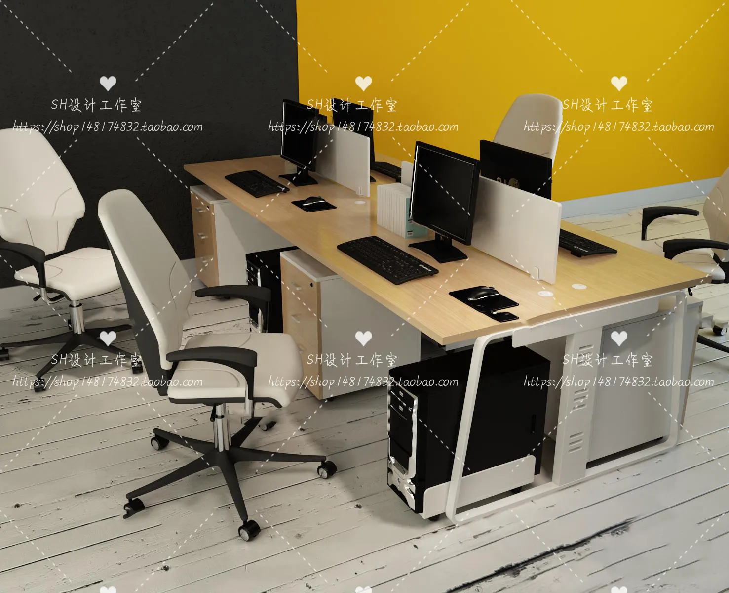 Office Table – Desk – 3D Models – 1404