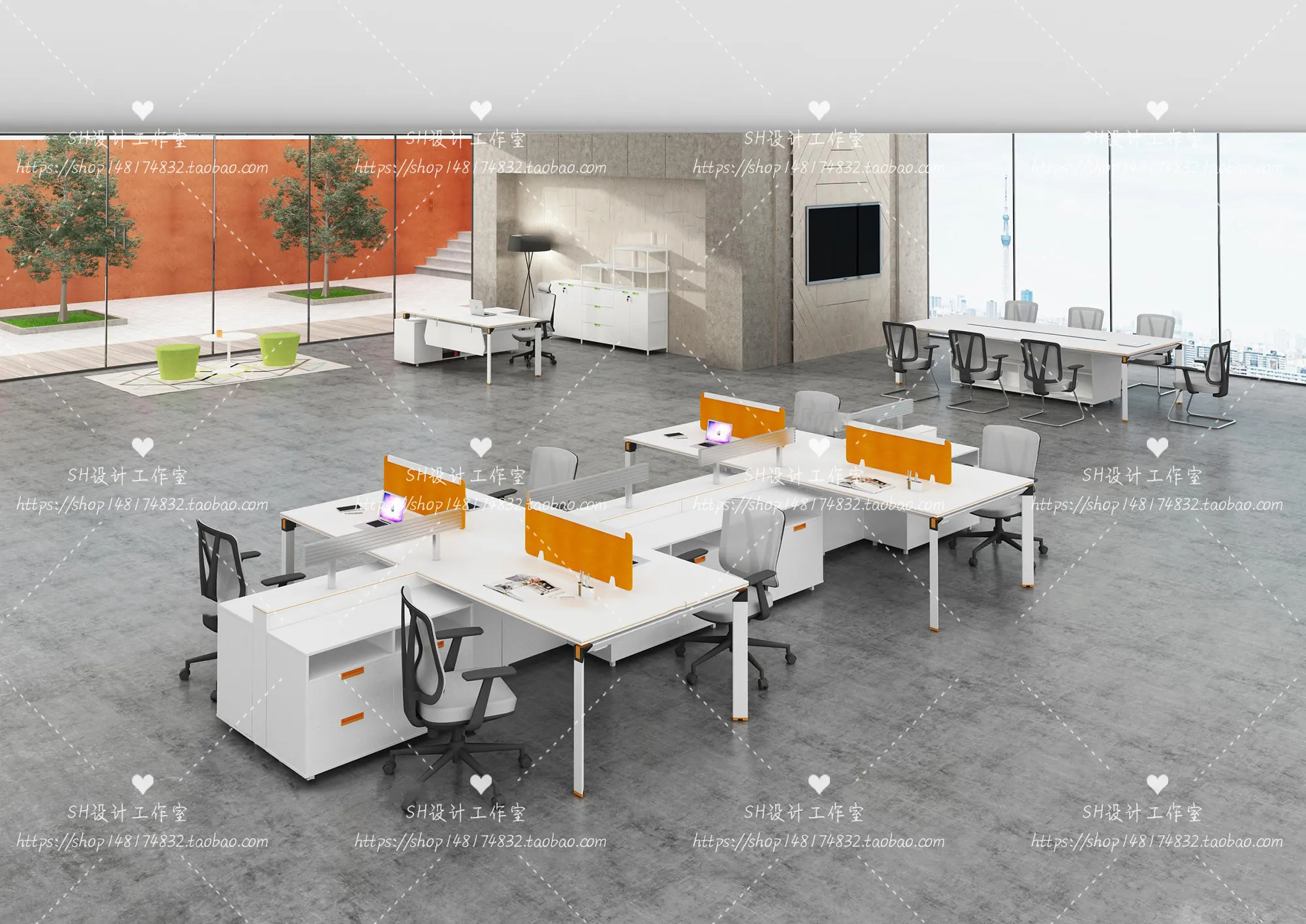 Office Table – Desk – 3D Models – 1412