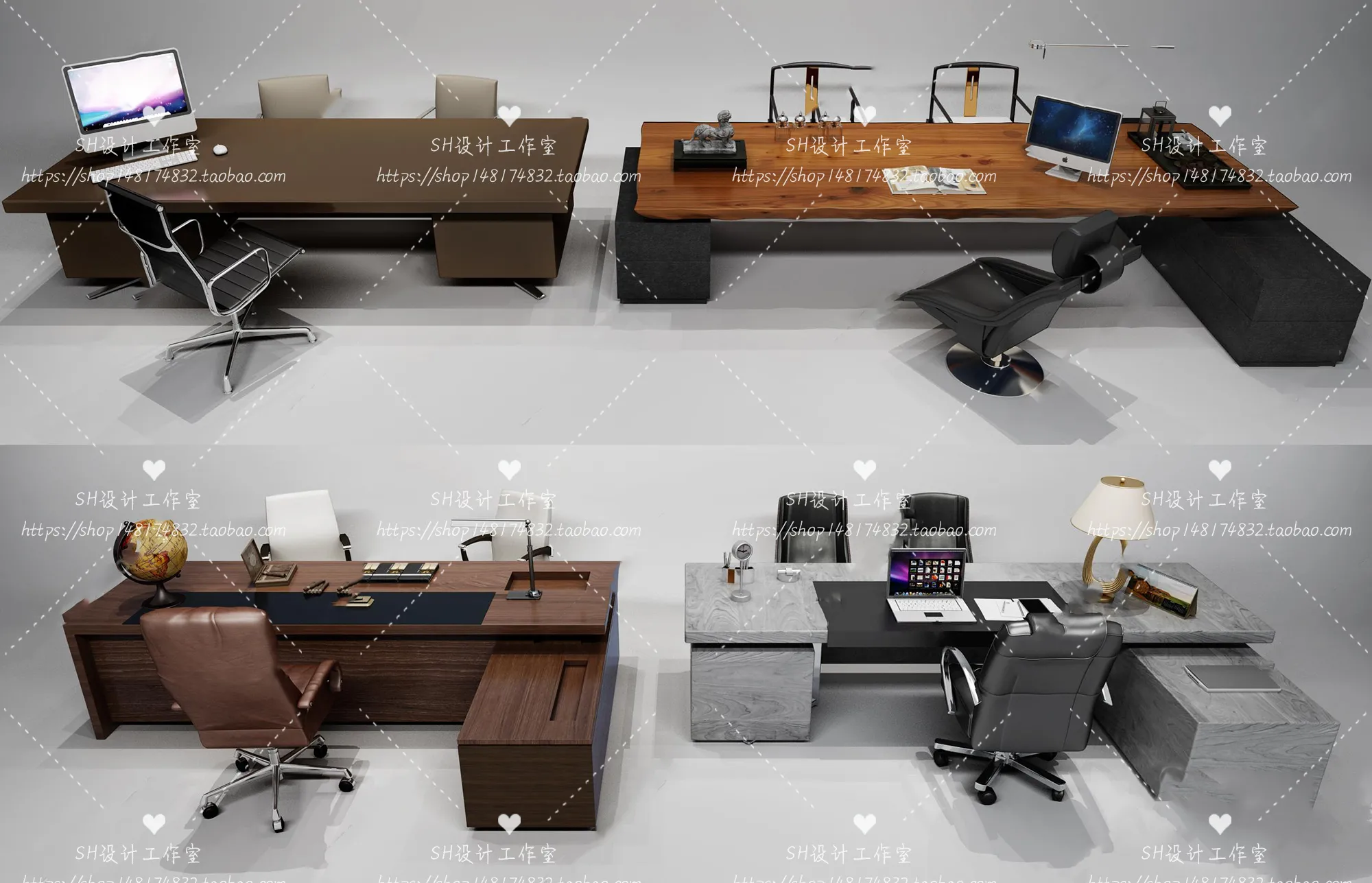 Office Table – Desk – 3D Models – 1414