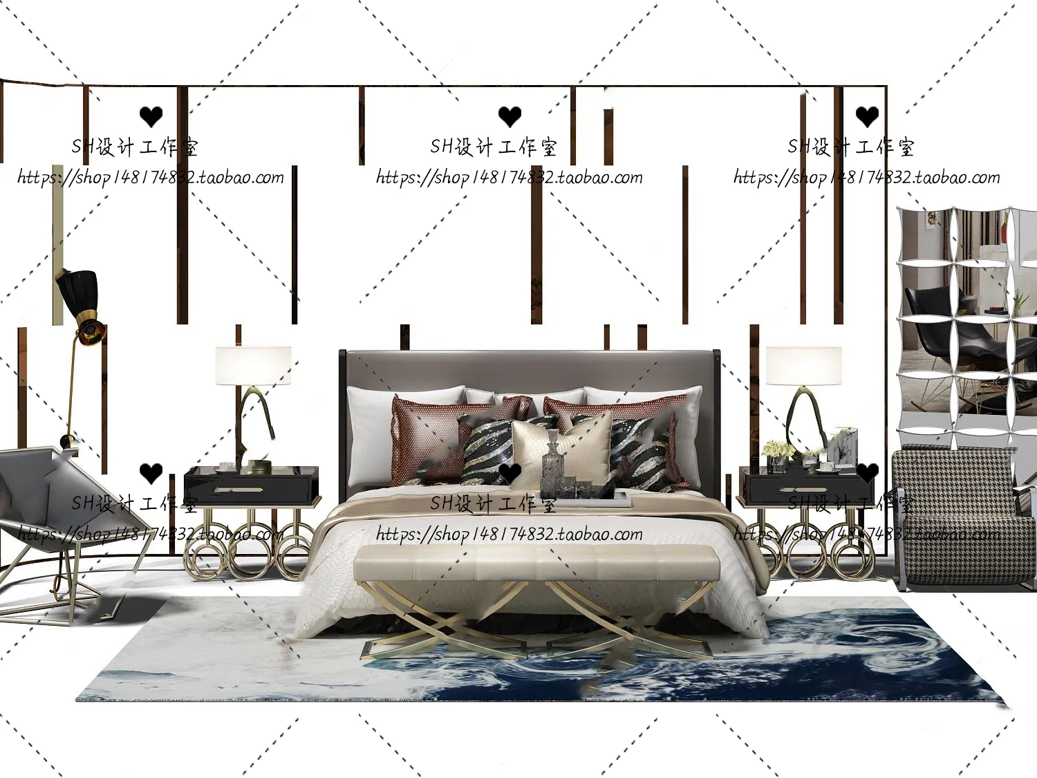 Bed – 3D Models – 1737