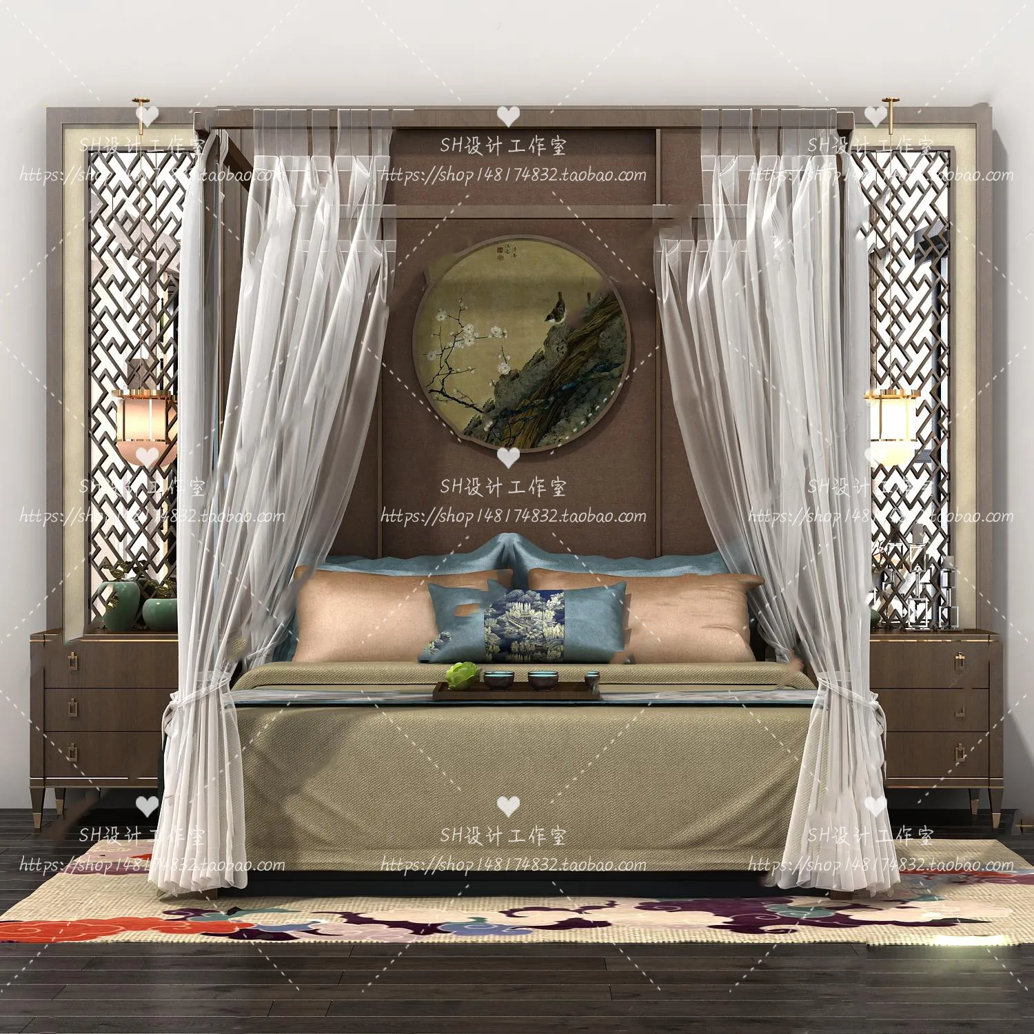Bed – 3D Models – 1832