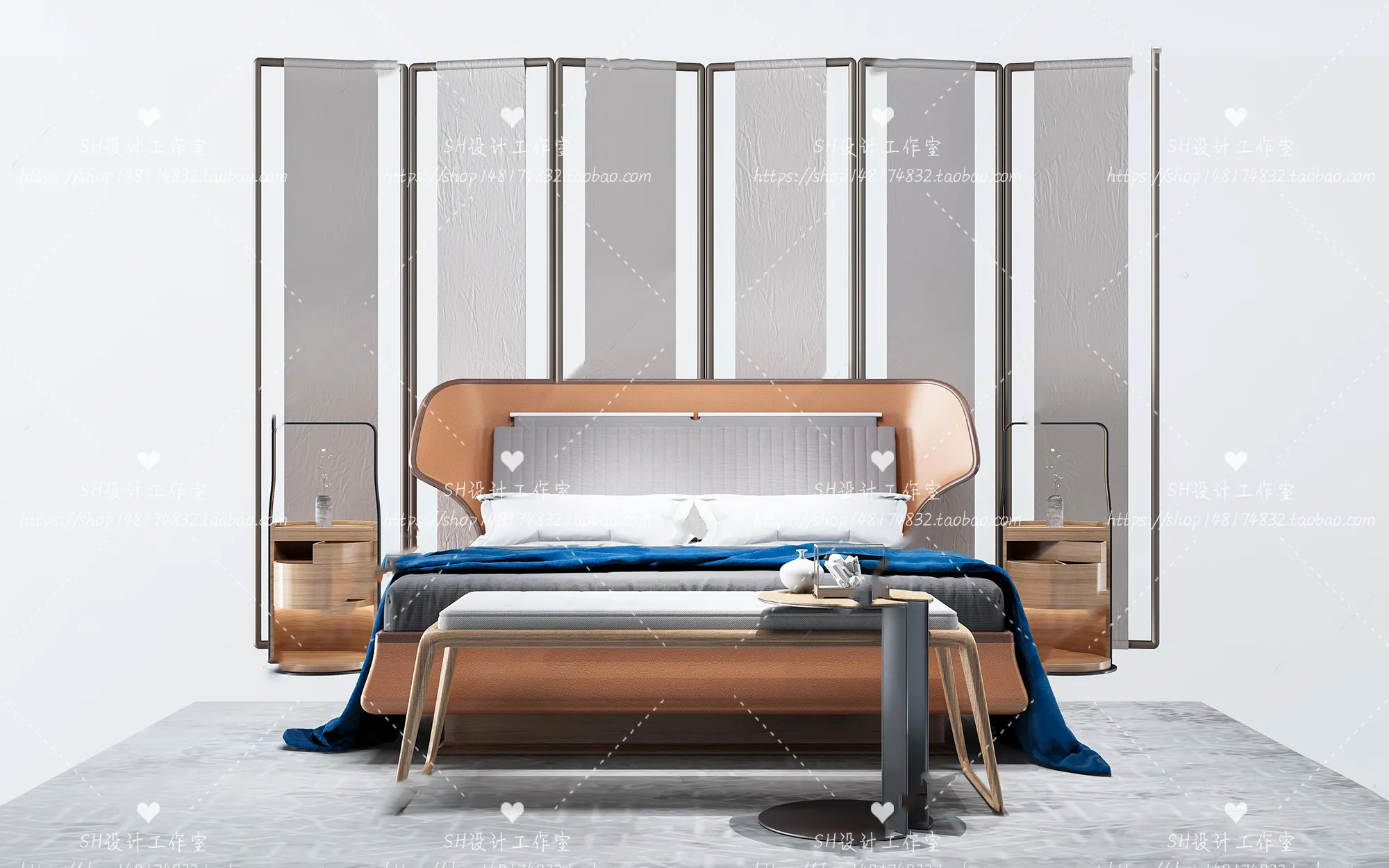 Bed – 3D Models – 1834