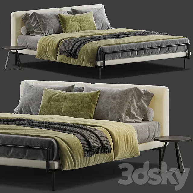 Double bed Twils cameleo 3DS Max - thumbnail 3