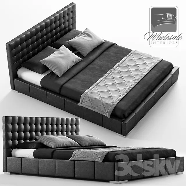 Maddy Upholstered Panel Bed 3DS Max - thumbnail 3